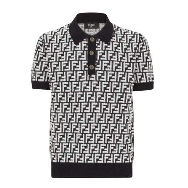 Áo Polo Len Nam Fendi FF Logo All Over Wool Short Sleeve FZC349 AR85 F04V6 Màu Đen Size 48 - Thời trang - Vua Hàng Hiệu