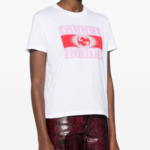 Áo Thun Nữ Gucci White With Logo Printed T-Shirt 787299/XJGS79280 Màu Trắng Size M - Thời trang - Vua Hàng Hiệu