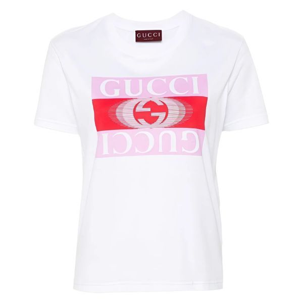 Áo Thun Nữ Gucci White With Logo Printed T-Shirt 787299/XJGS79280 Màu Trắng Size M - Thời trang - Vua Hàng Hiệu