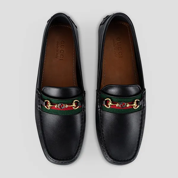 Giày Lười Nam Gucci Mocca Leather GG Logo 6246981XH101066 Màu Đen Size 40 - Giày - Vua Hàng Hiệu