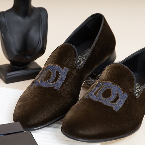 Giày Lười Nam Salvatore Ferragamo Loafers With Embroidered Logo In Brown Suede 96LC-27866 Màu Nâu Đen Size 7.5 - Giày - Vua Hàng Hiệu