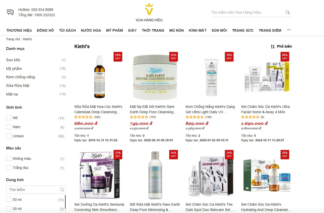 Mua Đồ Kiehl's Chính Hãng Tại Vua Hàng Hiệu
