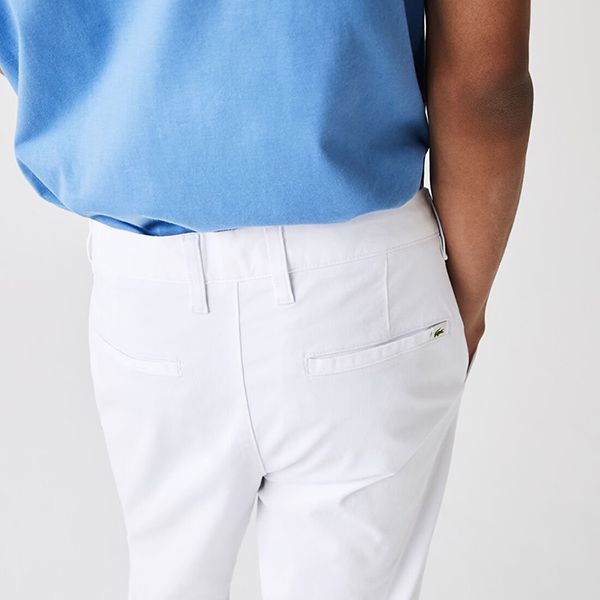 Quần Kaki Nam Lacoste Men's Slim Fit Stretch Gabardine Chino Pants HH9553-00 Màu Trắng Size 33 - Thời trang - Vua Hàng Hiệu