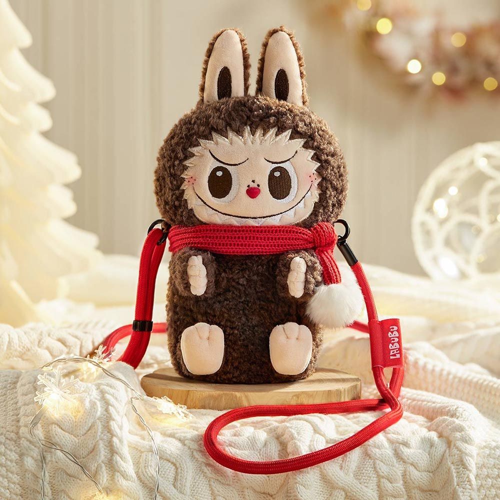 Túi Đeo Vai Nữ Pop Mart The Monsters Classic Series-Plush Doll Shoulder Bag Màu Nâu - Túi xách - Vua Hàng Hiệu