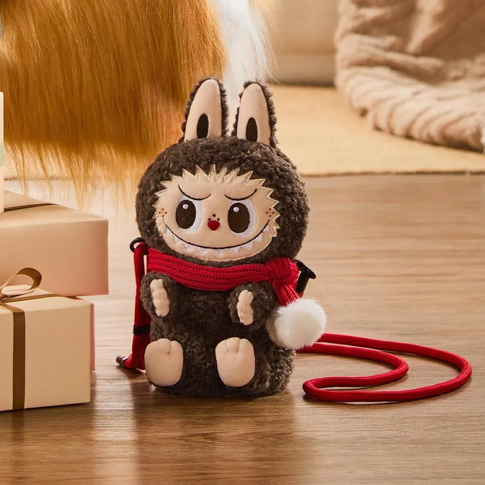 Túi Đeo Vai Nữ Pop Mart The Monsters Classic Series-Plush Doll Shoulder Bag Màu Nâu - Túi xách - Vua Hàng Hiệu