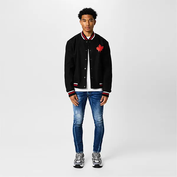 Áo Khoác Nam Dsquared2 Logo Varsity Jacket S71AB0507 S53003 900 Màu Đen Size 44 - Thời trang - Vua Hàng Hiệu