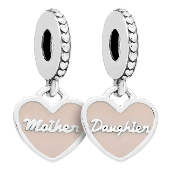 Hạt Vòng Charm Pandora Mother & Daughter Hearts Dangle Charm 792072EN40 Màu Hồng - Trang sức - Vua Hàng Hiệu