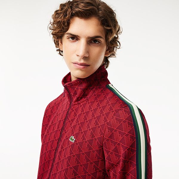 Áo Khoác Nam Lacoste Paris Monogram Zip-Up Sweatshirt SH1368 SWM Màu Đỏ Size 5 - Thời trang - Vua Hàng Hiệu