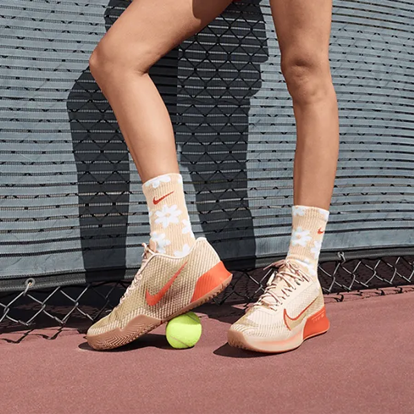 Giày Pickleball Nữ Nike Court Air Zoom Vapor Pro 2 Premium Jaime Paris Collection FB7054-105 Màu Be Đỏ Size 40 - Pickleball - Vua Hàng Hiệu