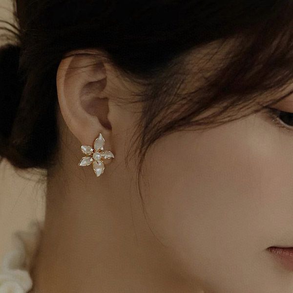 Khuyên Tai Nữ Kya Jewel Blooming Pearl PE35 Màu Vàng Trắng - Trang sức - Vua Hàng Hiệu