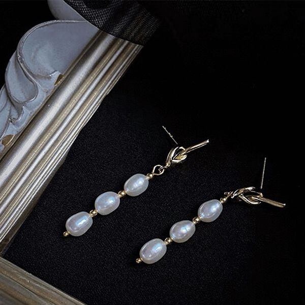Khuyên Tai Nữ Kya Jewel Knot Pearl PE46 Màu Vàng Trắng - Trang sức - Vua Hàng Hiệu