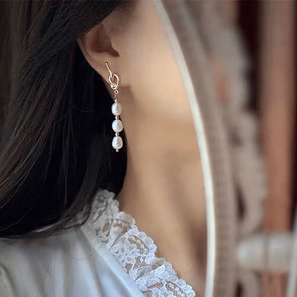 Khuyên Tai Nữ Kya Jewel Knot Pearl PE46 Màu Vàng Trắng - Trang sức - Vua Hàng Hiệu