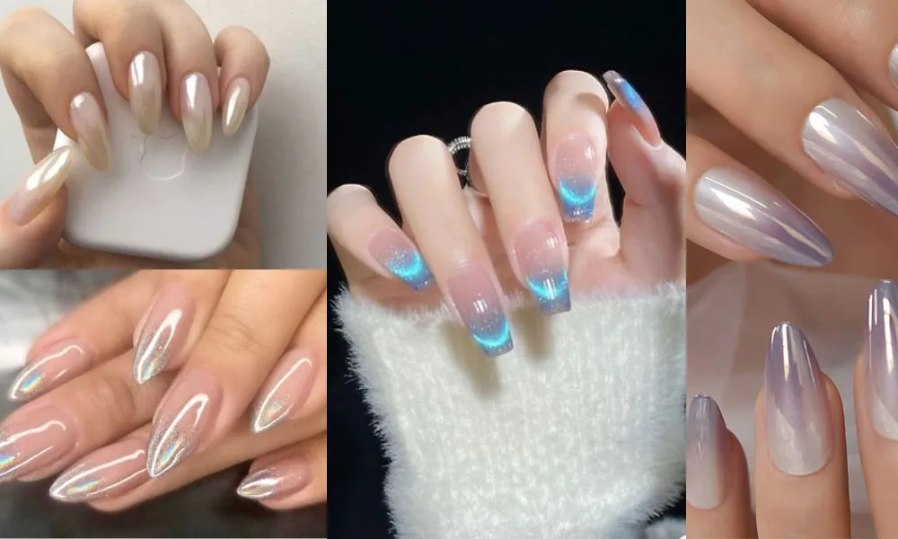 100+ mẫu nail tráng gương ngọc trai sang chảnh, siêu hot hiện nay