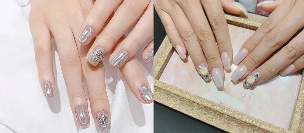 100+ mẫu nail tráng gương ngọc trai sang chảnh, siêu hot hiện nay