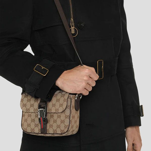 Túi Đeo Chéo Nam Gucci Mini GG Crossbody Bag 802100 FADU5 9857 Màu Be - Túi xách - Vua Hàng Hiệu