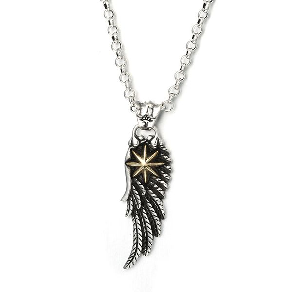 Mặt Dây Chuyền Nam Lili Jewelry Lông Vũ Olive LILI_073489 Màu Bạc/Đen - Trang sức - Vua Hàng Hiệu