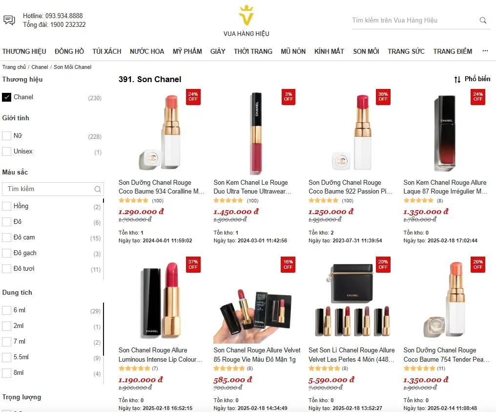 Địa chỉ mua son Chanel chính hãng giá tốt uy tín