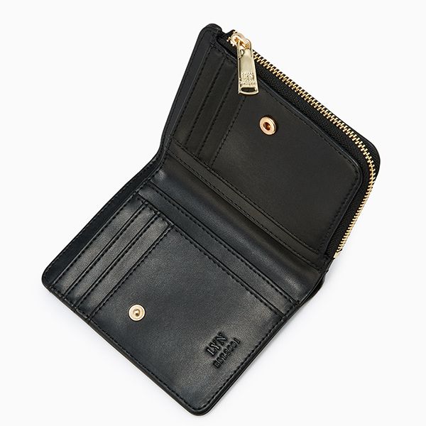 Ví Nữ Lyn Double Zip Short Wallet Black LL25CWS803 Màu Đen - Túi xách - Vua Hàng Hiệu