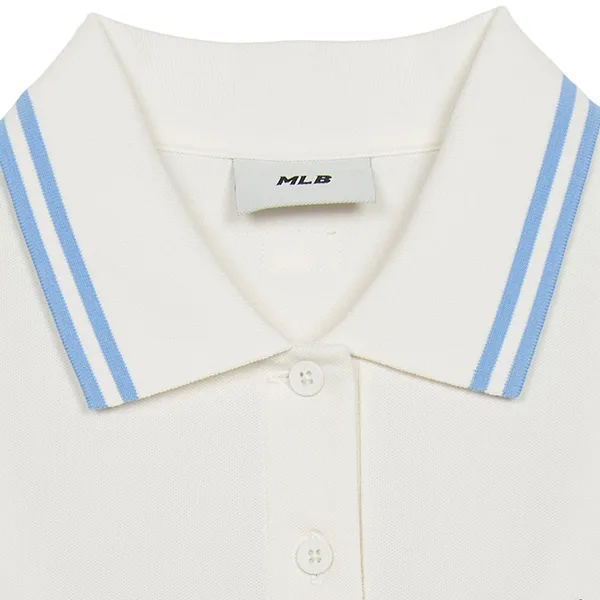 Áo Polo Nữ MLB Basic Crop Polo New York Yankees 3FPQB0253-50IVS Màu Trắng Kem Size S - Thời trang - Vua Hàng Hiệu