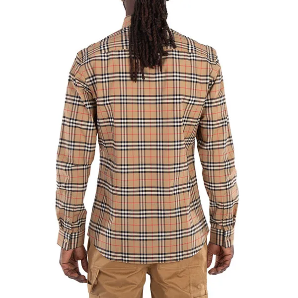 Áo Sơ Mi Nam Burberry Small Scale Check Stretch Cotton Shirt 8020966 Màu Nâu Nhạt Size M - Thời trang - Vua Hàng Hiệu