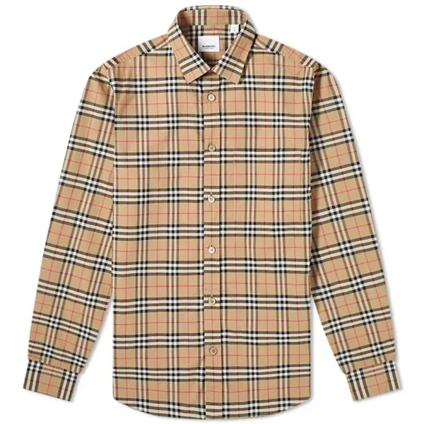 Áo Sơ Mi Nam Burberry Small Scale Check Stretch Cotton Shirt 8020966 Màu Nâu Nhạt Size M - Thời trang - Vua Hàng Hiệu