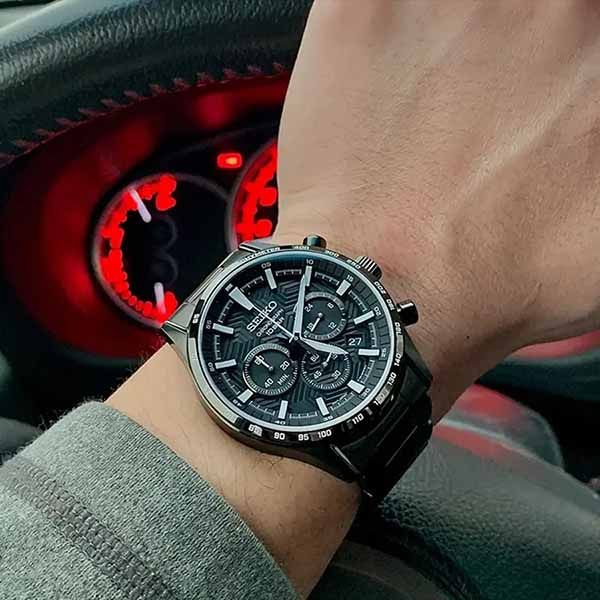 Đồng Hồ Nam Seiko Chronograph Quartz Black Dial Men Watch SSB415P1 Màu Đen - Đồng hồ - Vua Hàng Hiệu