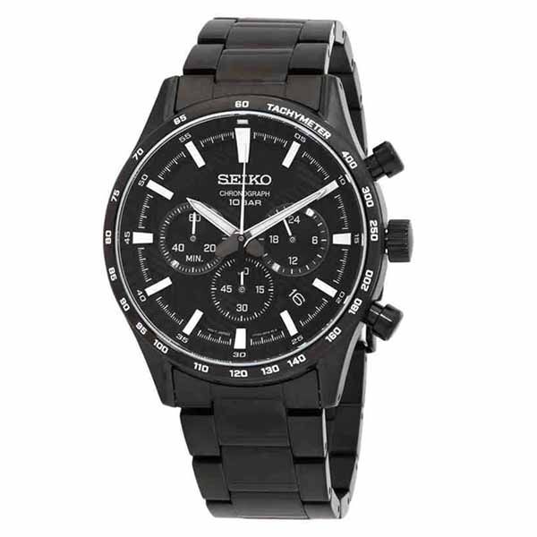 Đồng Hồ Nam Seiko Chronograph Quartz Black Dial Men Watch SSB415P1 Màu Đen - Đồng hồ - Vua Hàng Hiệu