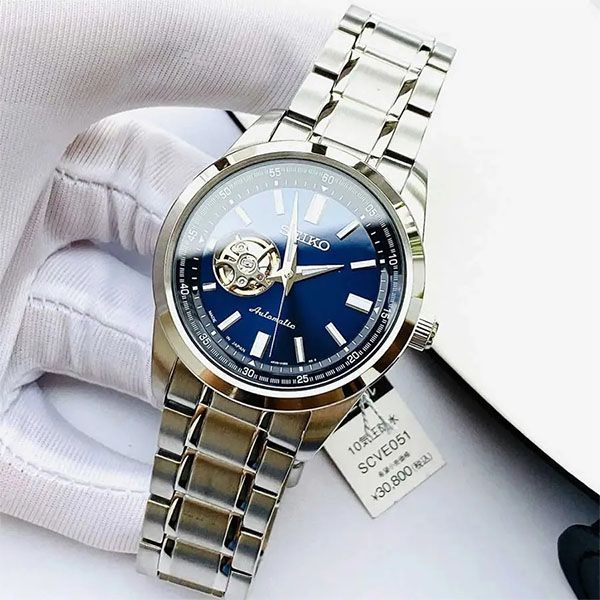 Đồng Hồ Nam Seiko Open Heart Blue SCVE051 Màu Bạc Xanh - Đồng hồ - Vua Hàng Hiệu