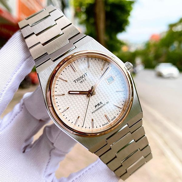Đồng Hồ Nam Tissot PRX T-Classic Powermatic 80 T137.407.21.031.00 Màu Trắng Bạc - Đồng hồ - Vua Hàng Hiệu