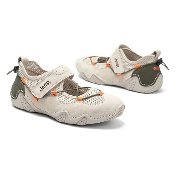 Giày Búp Bê Nữ Jeep Outdoor Shoes Grey Orange PX241WAS932 Màu Xám - Cam Size 38 - Giày - Vua Hàng Hiệu