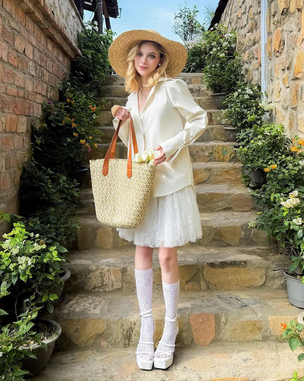 10 cách phối đồ cùng chân váy ren đẹp như Fashionista