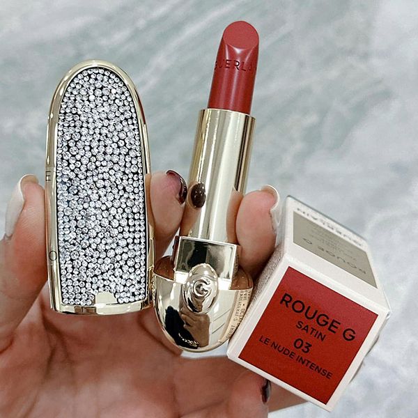 Son Guerlain Rouge G Satin 03 Le Nude Intense Màu Hồng Nâu (Kèm Case) - Son Môi - Vua Hàng Hiệu