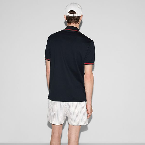 Áo Polo Nam Gucci Cotton Polo Shirt With Embroidery ‎795174 XJG5C 4330 Màu Xanh Đậm Size M - Thời trang - Vua Hàng Hiệu