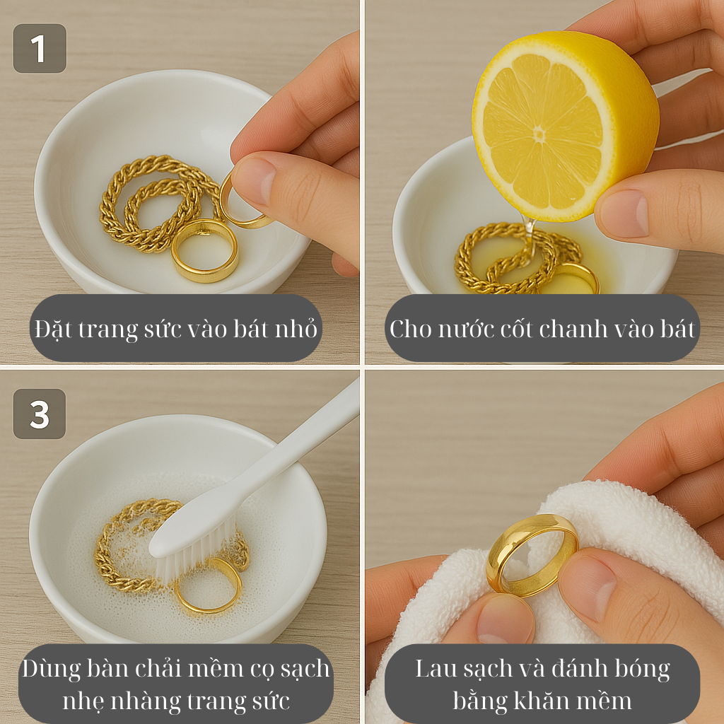 Top 12 cách làm sáng vàng, trang sức vàng hiệu quả