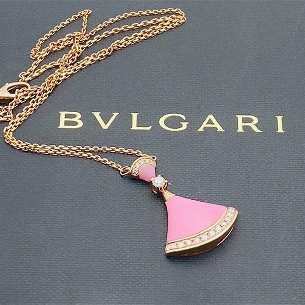 Dây Chuyền Nữ Bvlgari 18k Pink Diva's Diamond Pendant Necklace Màu Hồng Vàng - Trang sức - Vua Hàng Hiệu
