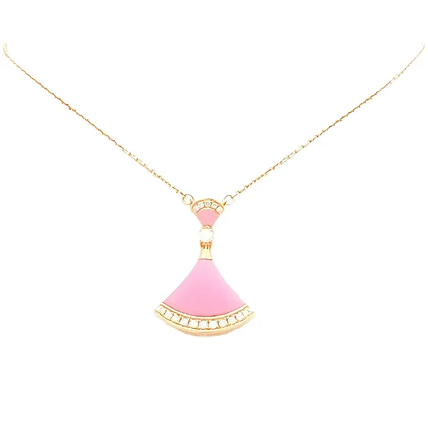 Dây Chuyền Nữ Bvlgari 18k Pink Diva's Diamond Pendant Necklace Màu Hồng Vàng - Trang sức - Vua Hàng Hiệu