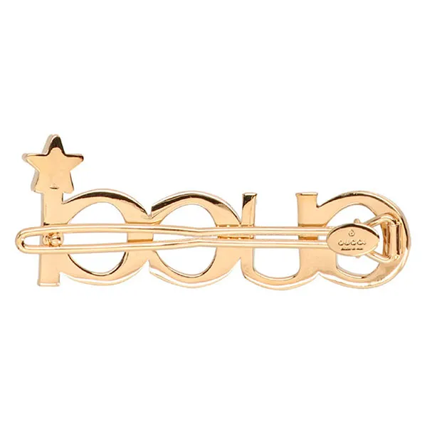 Kẹp Tóc Nữ Gucci Crystal Logo Hairpin Màu Vàng Gold - Phụ kiện - Vua Hàng Hiệu