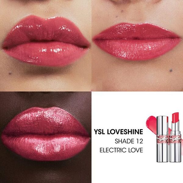 Son Dưỡng Yves Saint Laurent YSL Loveshine Lipstick 12 Electric Love Màu Đỏ San Hô - Son Môi - Vua Hàng Hiệu