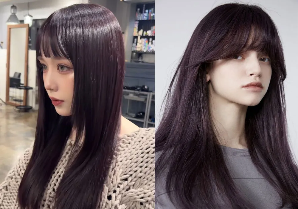 Tóc tím đen phai ra màu gì? Top 7 kiểu tóc màu tím đen đẹp, rất được yêu thích