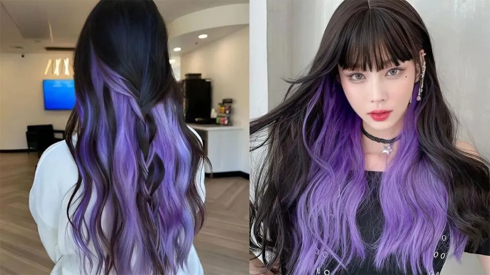 Tóc tím đen phai ra màu gì? Top 7 kiểu tóc màu tím đen đẹp, rất được yêu thích