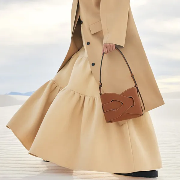 Túi Đeo Vai Nữ Polène Noodles Smooth Leather Shoulder Bags Cognac Màu Nâu - Túi xách - Vua Hàng Hiệu