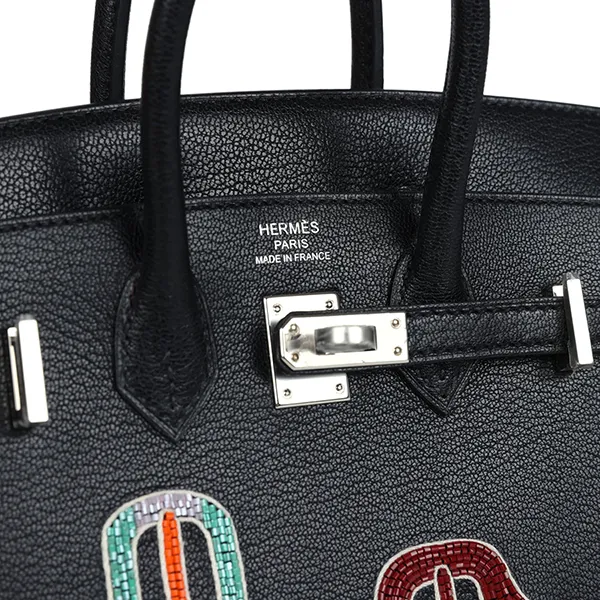 Túi Xách Tay Nữ Hermès Birkin 20 Sellier Bouclerie Moderne Black Chèvre Palladium Màu Đen - Túi xách - Vua Hàng Hiệu