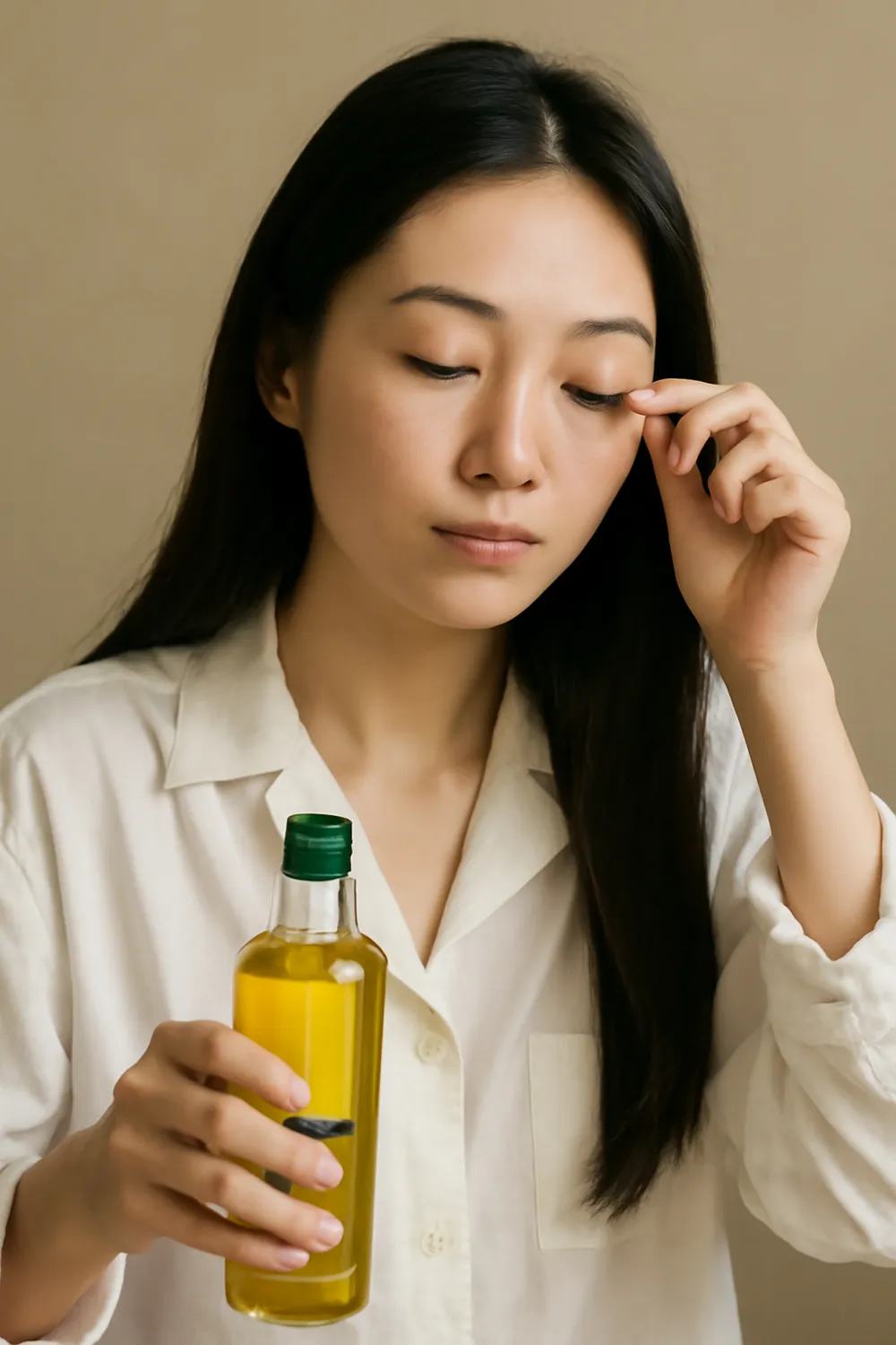 Dùng dầu Oliu tháo mi nối