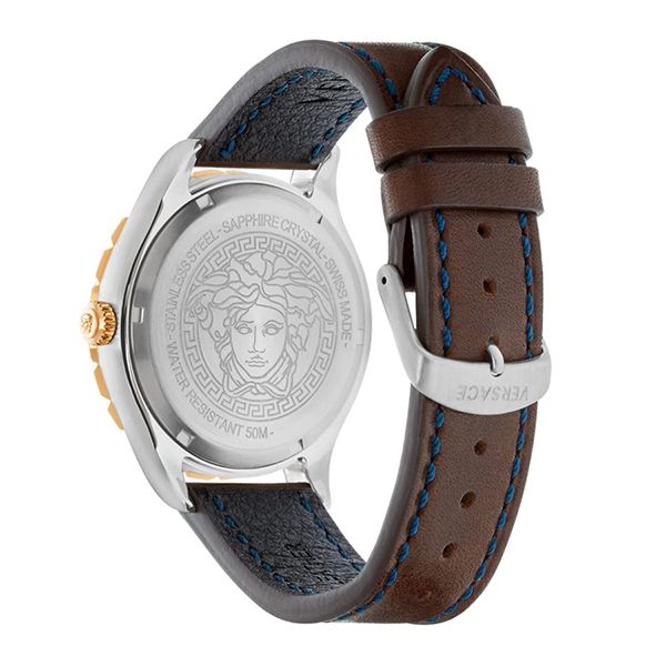 Đồng Hồ Nam Versace Hellenyium GMT Blue Dial Men's Watch V11080017 Màu Nâu/Xanh - Đồng hồ - Vua Hàng Hiệu