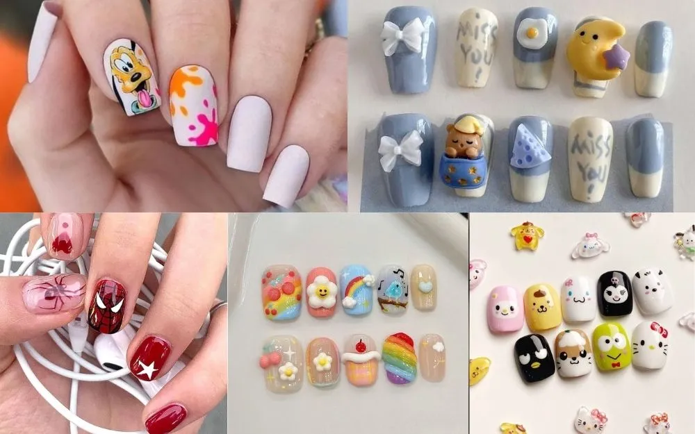 Top 100+ Mẫu Nail Hoạt Hình Đáng Yêu, Bắt Trend Năm 2025
