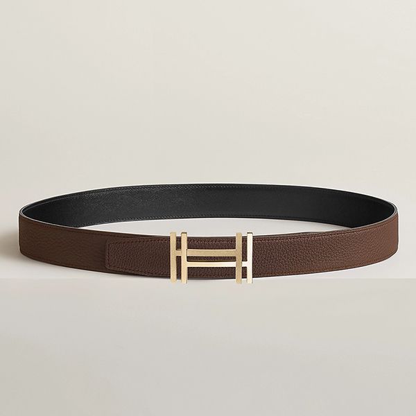 Thắt Lưng Nam Hermès H Au Carre Belt Buckle & Reversible Leather Strap 32mm Màu Nâu Đậm-Đen Size 85 - Thắt lưng - Vua Hàng Hiệu