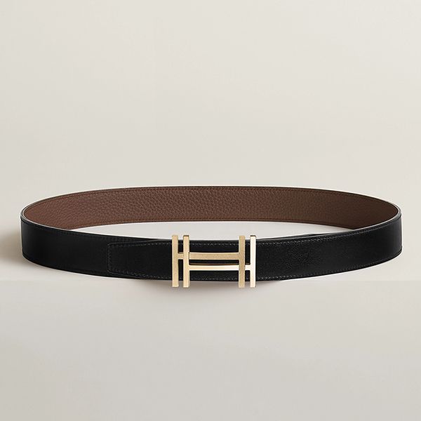 Thắt Lưng Nam Hermès H Au Carre Belt Buckle & Reversible Leather Strap 32mm Màu Nâu Đậm-Đen Size 85 - Thắt lưng - Vua Hàng Hiệu