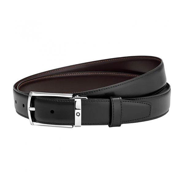 Thắt Lưng Nam Montblanc Reversible Leather Belt 123889 30mm Hai Mặt Màu Đen/Nâu - Thắt lưng - Vua Hàng Hiệu