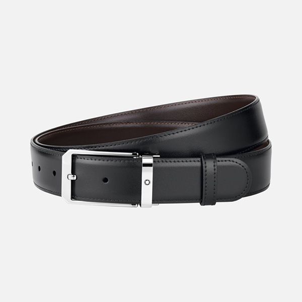 Thắt Lưng Nam Montblanc Reversible Leather Belt 124383 Black/Brown 35mm Hai Mặt Màu Đen/Nâu - Thắt lưng - Vua Hàng Hiệu