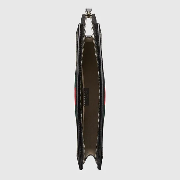 Túi Cầm Tay Nam Gucci Signature Web Pouch 475316-CWCLN-1060 Màu Đen - Túi xách - Vua Hàng Hiệu